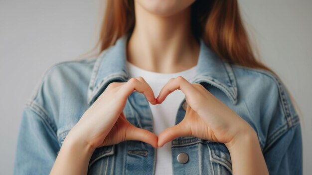 Niña formando un corazón con sus manos