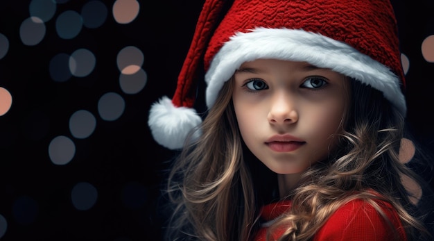 una niña con un gorro de santa