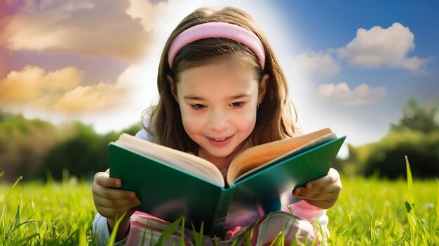 Foto una niña haciendo una crítica de su libro.