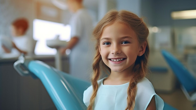 Niña de IA generativa yendo al dentista