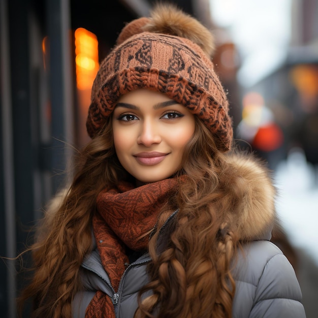 una niña india con una sonrisa