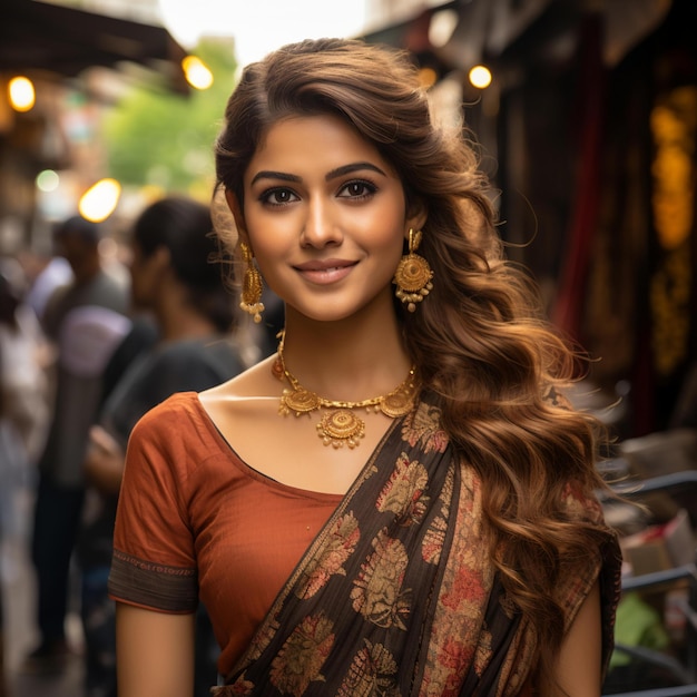 una niña india con una sonrisa