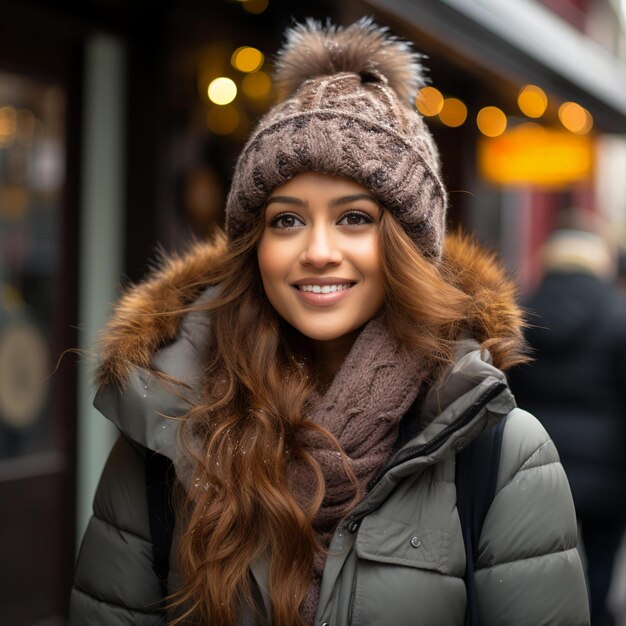 una niña india con una sonrisa