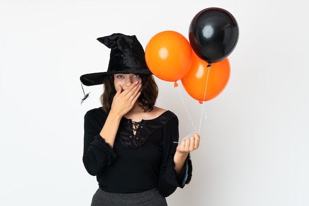 Niña joven, en, disfraz de halloween