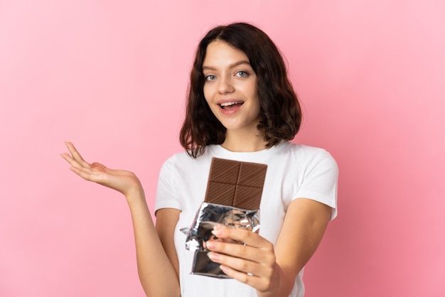 Niña joven, tenencia, un, chocolat