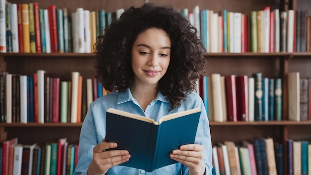 Niña leyendo en su tiempo libre