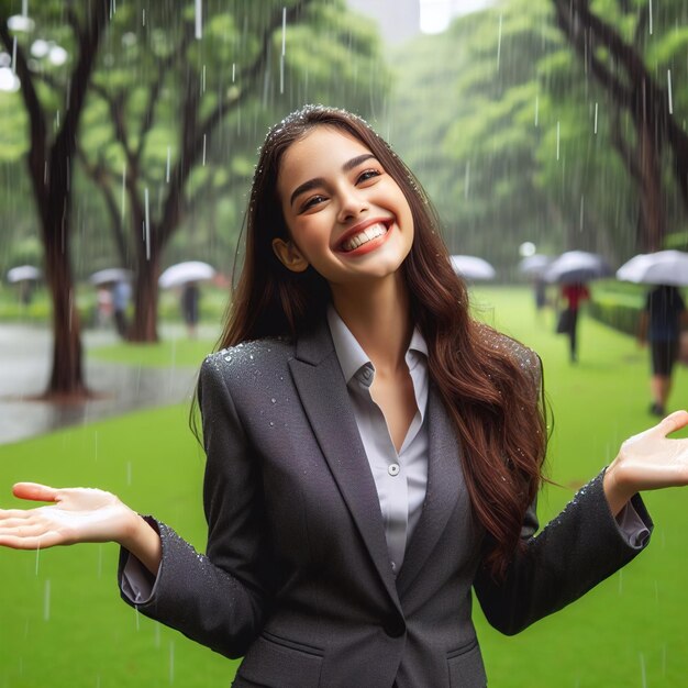 Niña bajo la lluvia