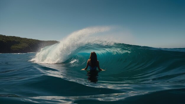 Niña en el mar