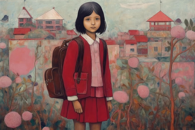 La niña con la mochila