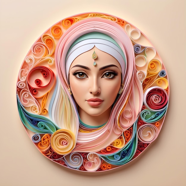 la niña musulmana quilling arte