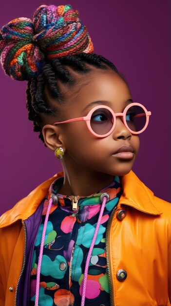 Niña negra africana con gafas