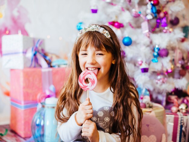 niña niño los dientes femeninos navidad