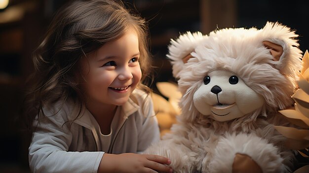 niña con osito de peluche