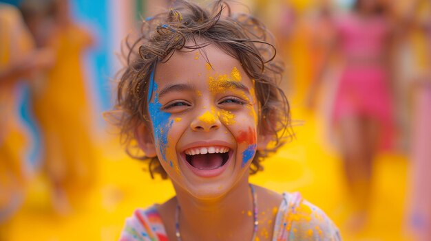 Niña con pintura en la cara