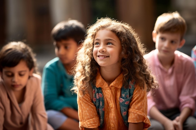 una niña que recibe apoyo y comprensión de los demás y promueve la empatía en la comunidad