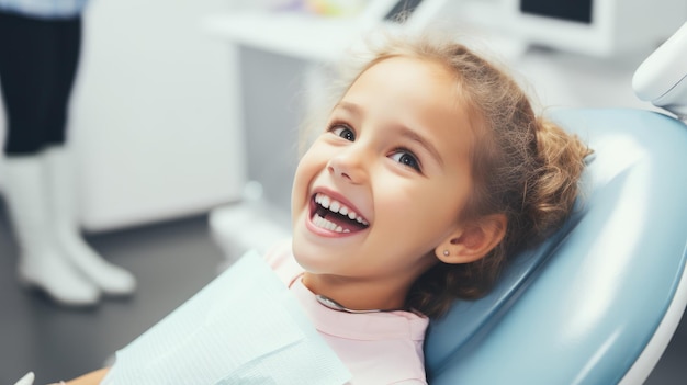 Una niña recibiendo una inyección dental en el consultorio de un dentista