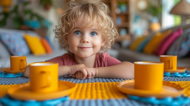 Niña sentada en la mesa