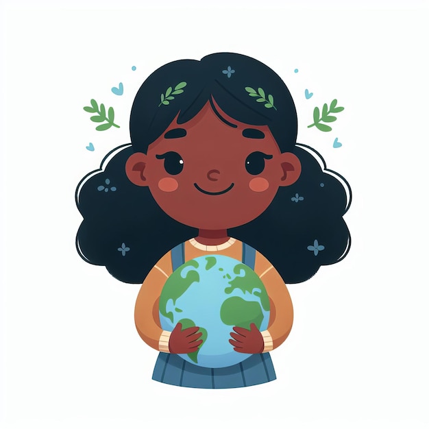 Niña sostiene un globo en sus manos Día Mundial del Medio Ambiente Cuidando de la Tierra