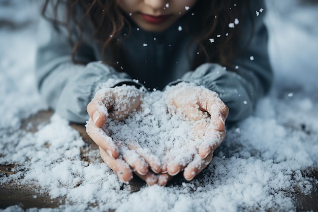 una niña sostiene un puñado de sal en sus manos.