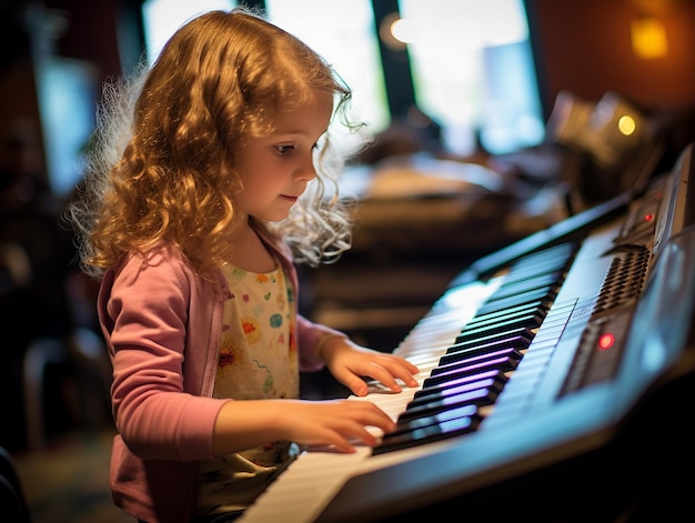 niña tocando el piano