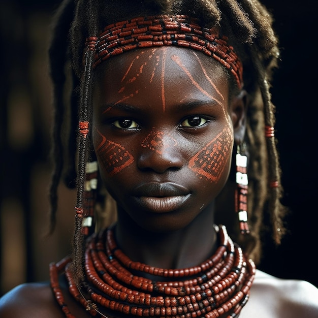 Foto una niña de la tribu de bamako