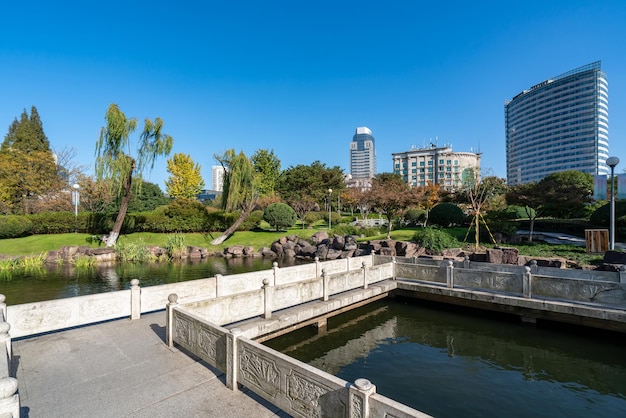 Ningbo Yuehu Park Landschaft Straßenszene