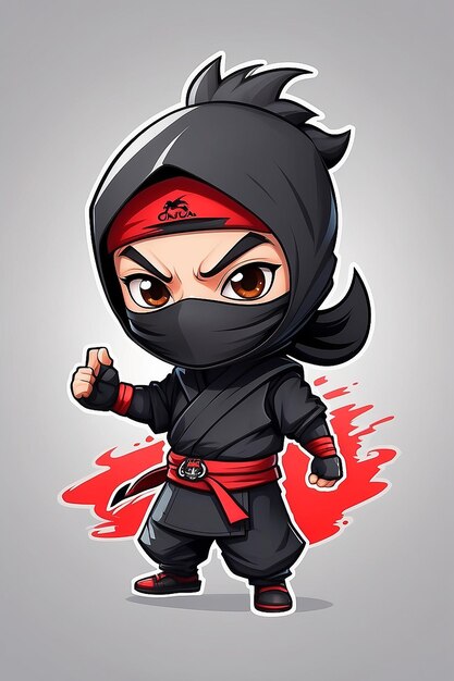 Foto ninja chibi maskottchen-logo-design