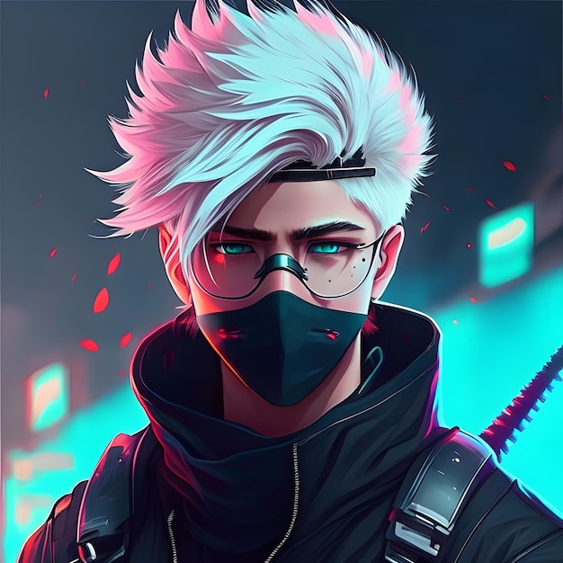 Ninja-Cyberpunk-Mann-Illustration