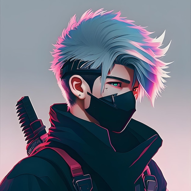 Ninja-Cyberpunk-Mann-Illustration