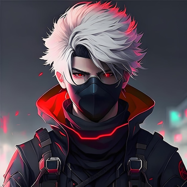 Ninja-Cyberpunk-Mann-Illustration