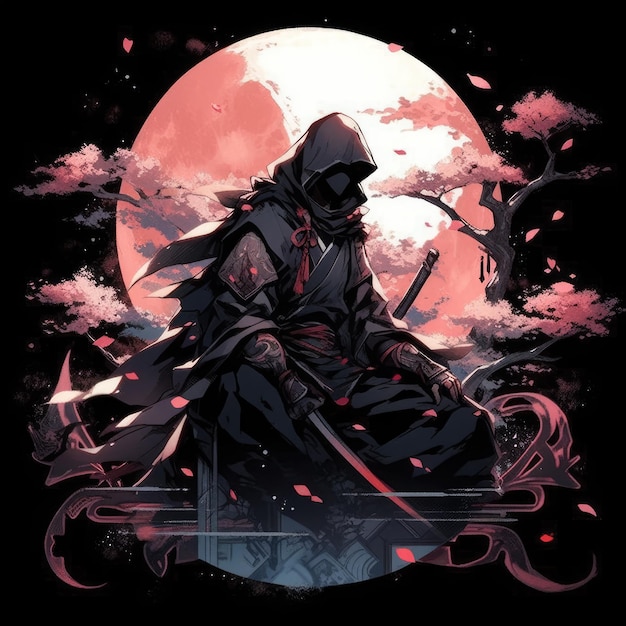 Foto ninja-designgrafik für t-shirt