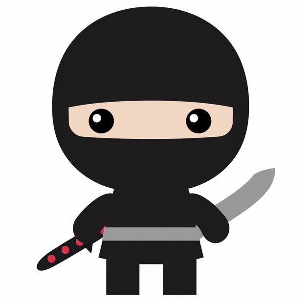 Un ninja de dibujos animados con un cuchillo en la mano ai generativo