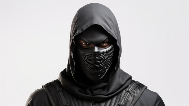 Ninja-Maske isoliert auf weißem Hintergrund