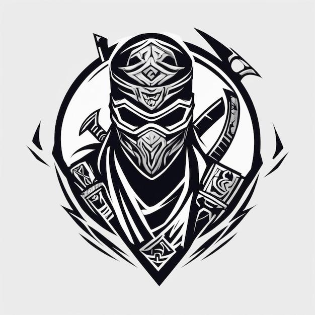 Ninja tribal místico Un guerrero sigiloso del arte antiguo