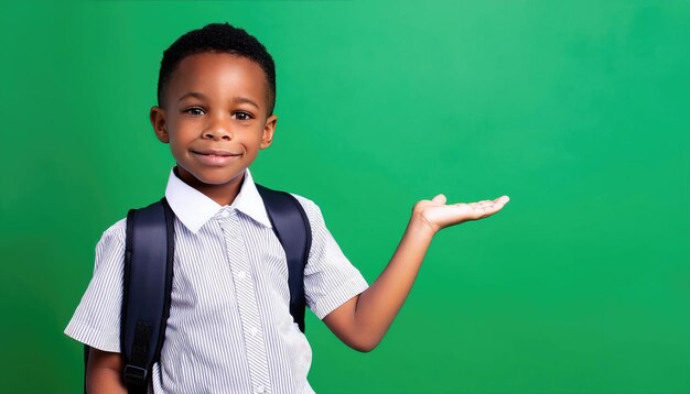 Un niño africano con una mochila.