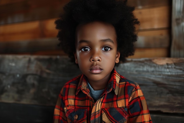 El niño afroamericano curioso genera Ai