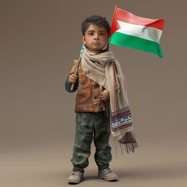 Foto un niño con una bufanda que dice cita italia cita en él