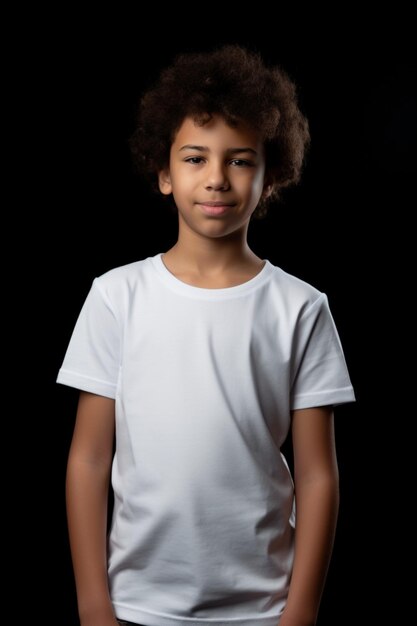 Un niño con una camisa blanca con la palabra amor