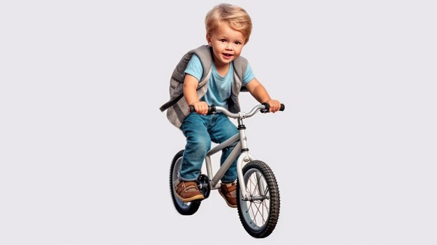 Niño con casco de seguridad montando bicicleta Niño montando bicicleta con casco afuera Niño en casco de protección montando bicicleta