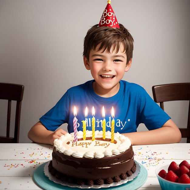 Un niño celebra su cumpleaños.