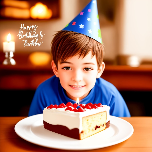 niño celebra su cumpleaños