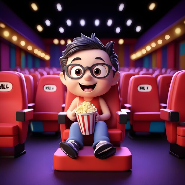 Foto niño en el cine