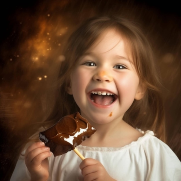 niño comiendo chocolate