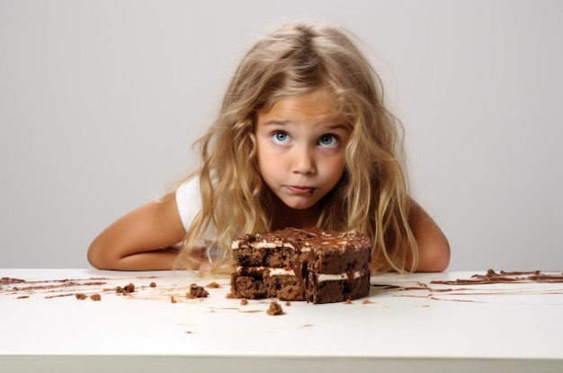 Niño comiendo un concepto de pastel