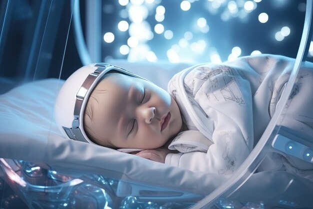 Un niño creado artificialmente, un bebé cyborg, células humanas artificiales.