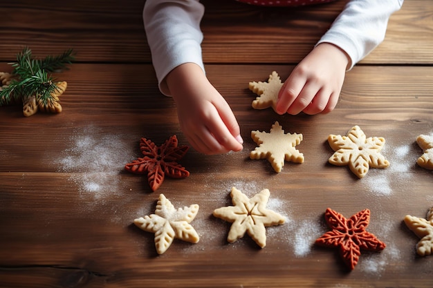 Niño decorando galletas navideñas