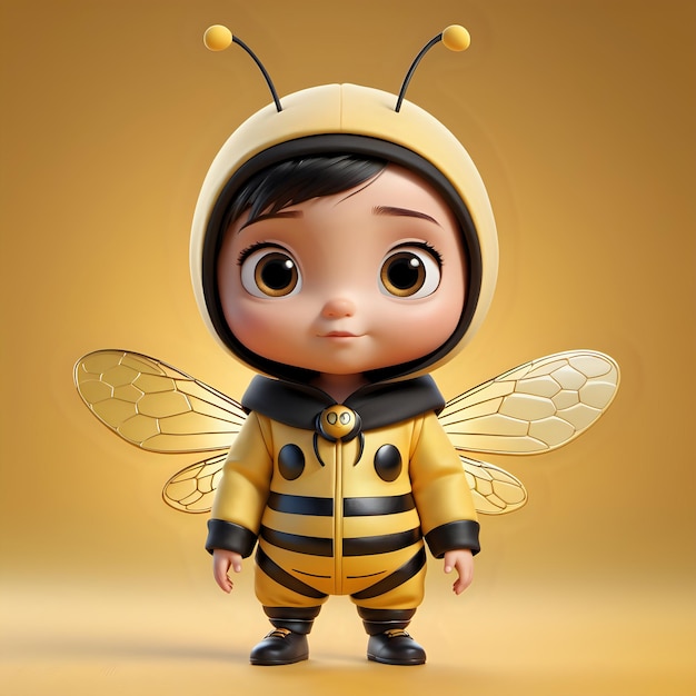 Un niño con un disfraz de abeja superhéroe