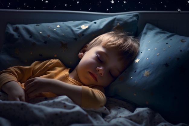 Niño Dormido En La Cama. Lindo Niño Duerme Dulcemente En Una Acogedora  Manta Blanca a Su Lado Niño De 2 Años Durmiendo En Foto de archivo - Imagen  de vivero, inocente: 226017524