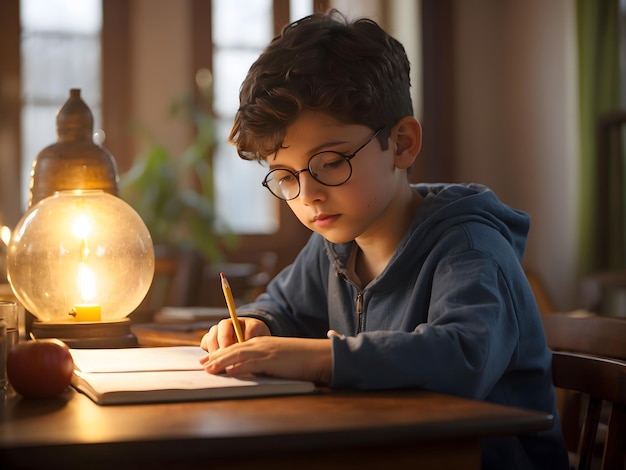 El niño es un buen estudiante pero no pudo ir a la escuela debido a la enfermedad.