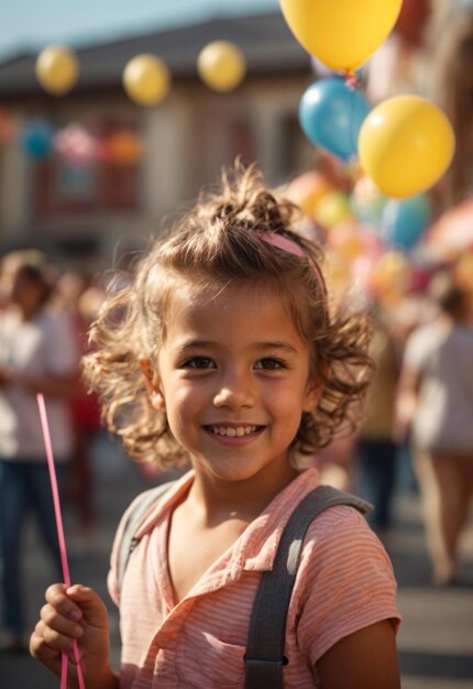 Niño feliz jugando en el carnaval